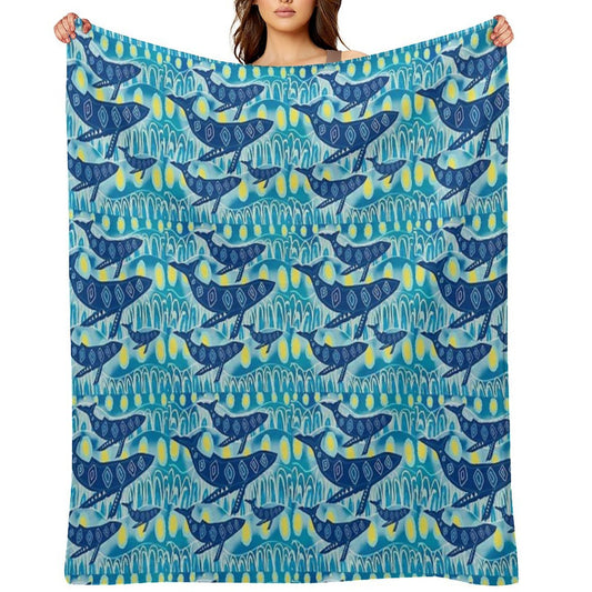 ' Gawura 'Whale Dreaming Throw Blanket