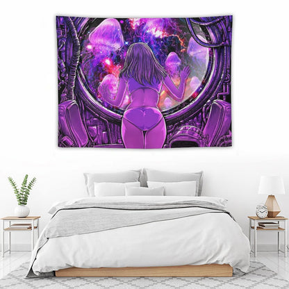 A Girl in Purple Room Tapestry