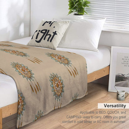 Golden Dreams Dreamcatcher Throw Blanket
