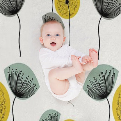 Mid Century Dandelions Throw Blanket