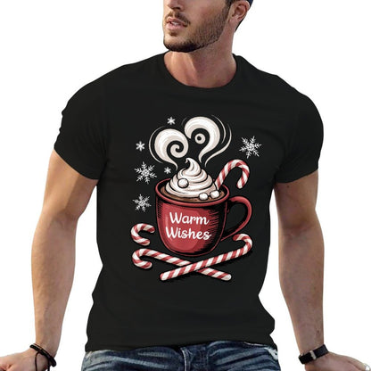 Warm Wishes Hot Cocoa Cozy Christmas Candy Hot Chocolate  Heathered Texture T-Shirt