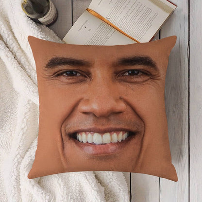 Obama Linen Throw Pillow Cover