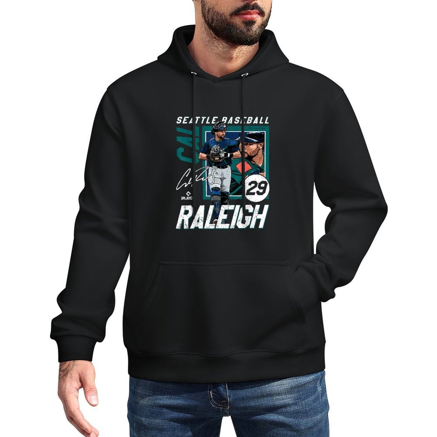 Cal Raleigh  Seattle MLB Baseball Players  MLBCRA203M Customizable Surface Hoodie