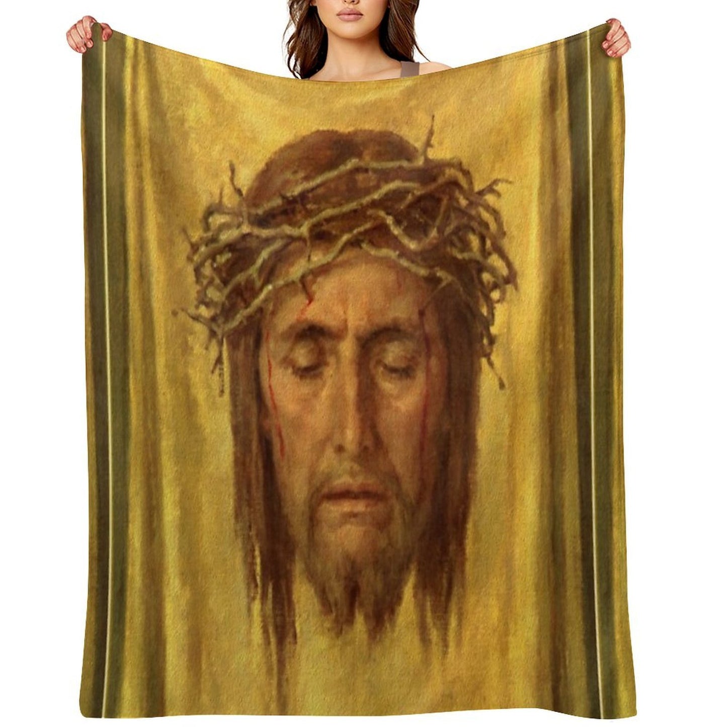 Veronica's  Veil, Jesus Face, Shroud Throw Blanket