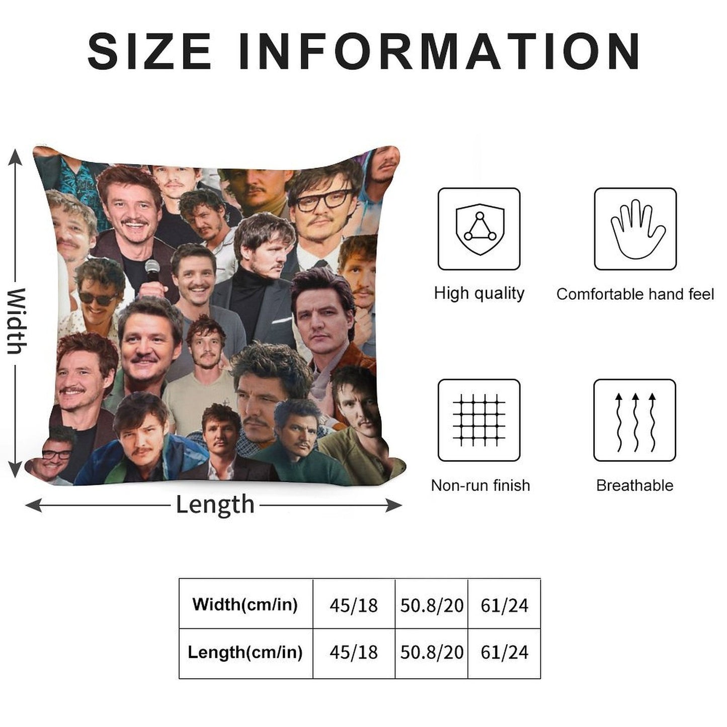 Pedro Pascal Photo Collage Soft Luxury Feel Throw Pillow