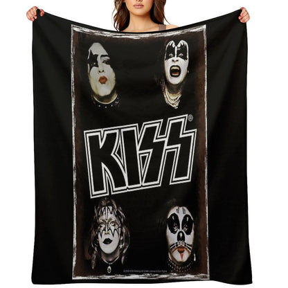 Vintage Kiss Original Band Throw Blanket
