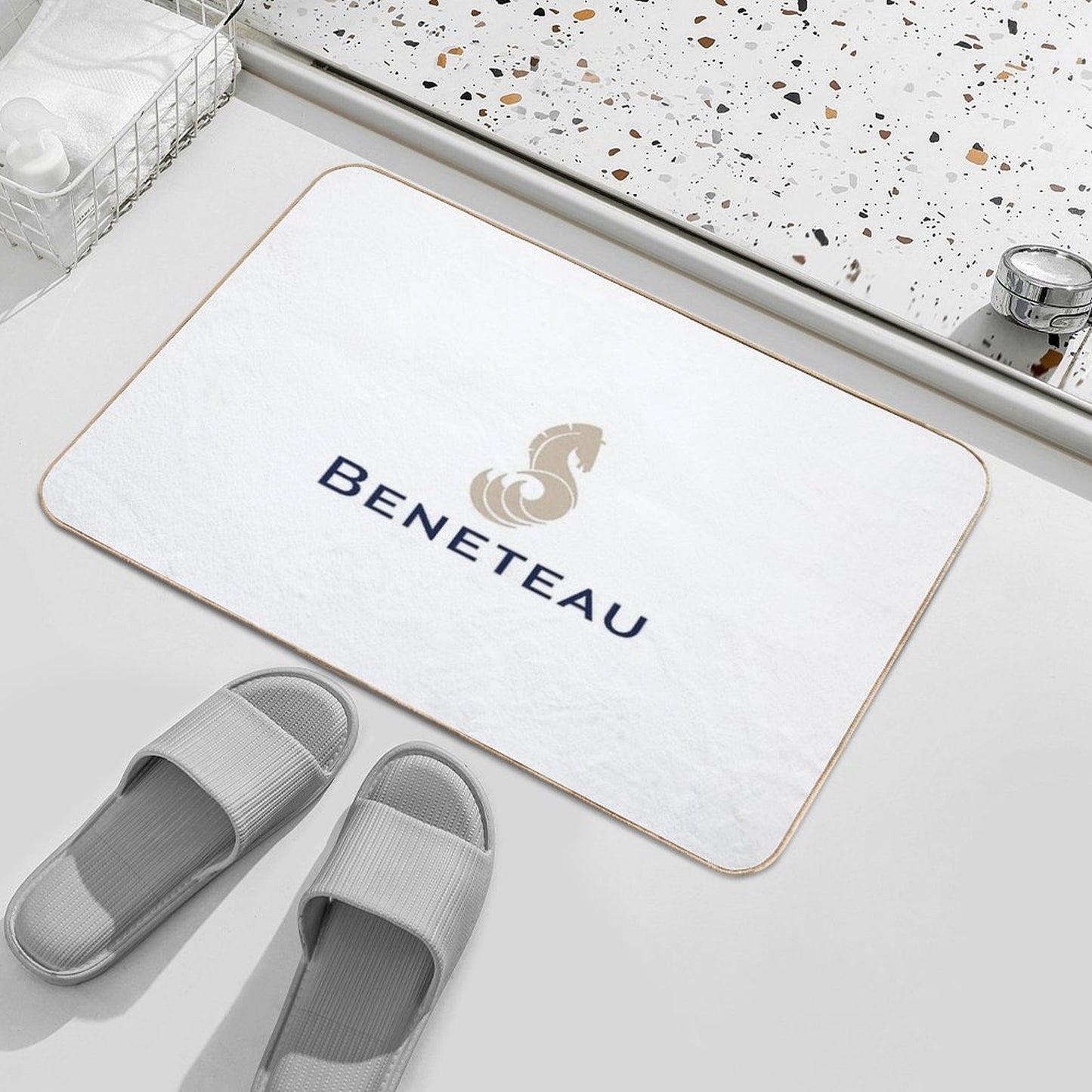 Beneteau Yachts Logo Fishing Bath Mat
