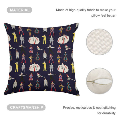 The Bowie Experience Line-up Linen Throw Pillow Cover