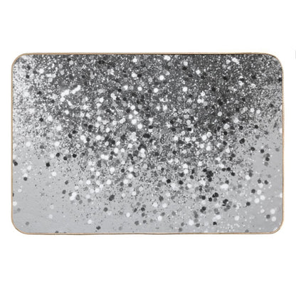 Soft Silver Gray Glam #1 (Photo of Glitter Only - Not Reflective) Bath Mat