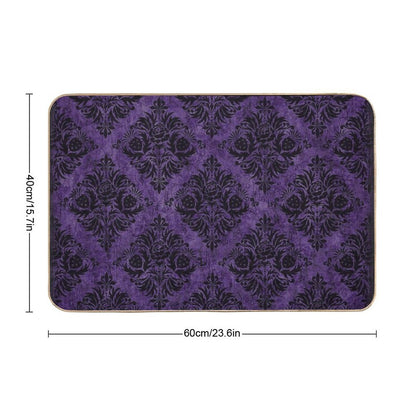 Gothic Damask Purple Bath Mat