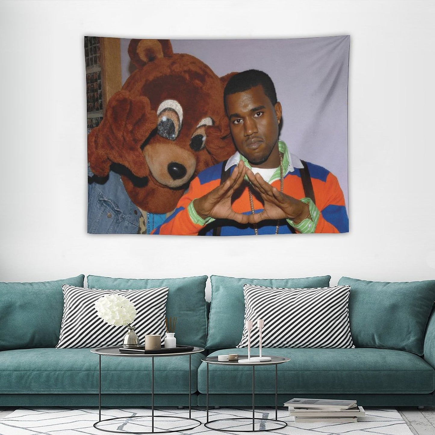 Kanye West with Bear Tapestry