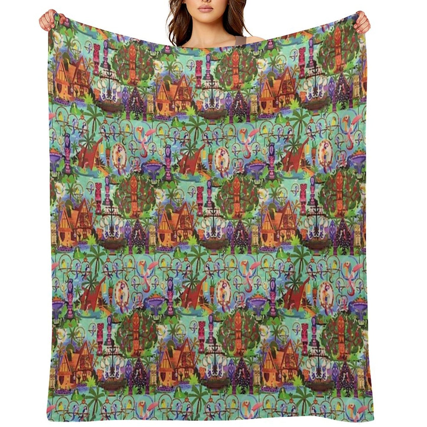 The ORIGINAL Enchanted Tiki Room Collage Throw Blanket