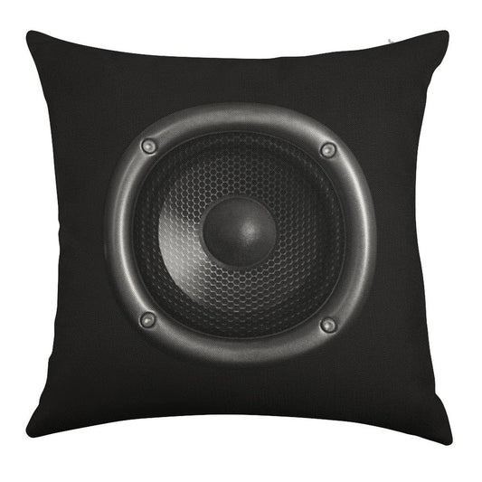 Music Speaker Linen Throw Pillow Cover