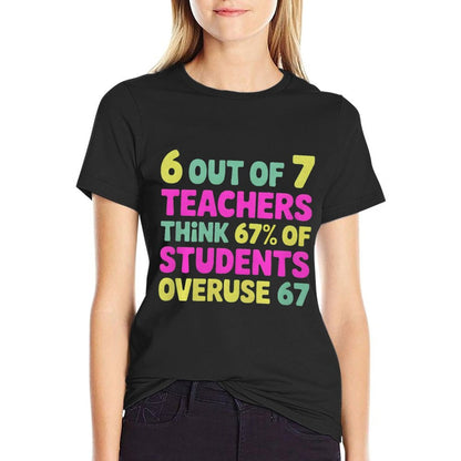 Funny 67 Teacher - Teacher 6 7 Funny Overuse 67 Premium Tri-Blend  Quick-drying T-Shirt