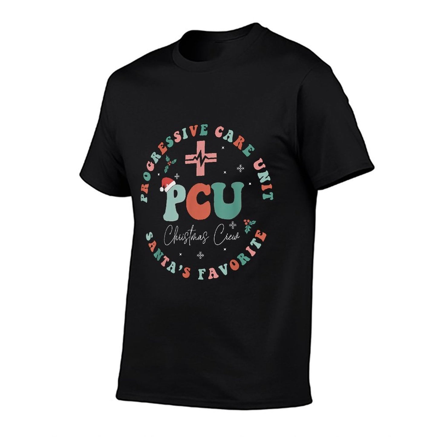 Progressive Care Unit PCU Christmas Crew Nursing PCU Nurse  Heathered Texture T-Shirt