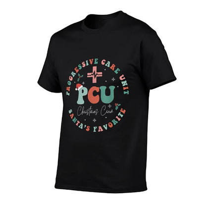 Progressive Care Unit PCU Christmas Crew Nursing PCU Nurse  Heathered Texture T-Shirt