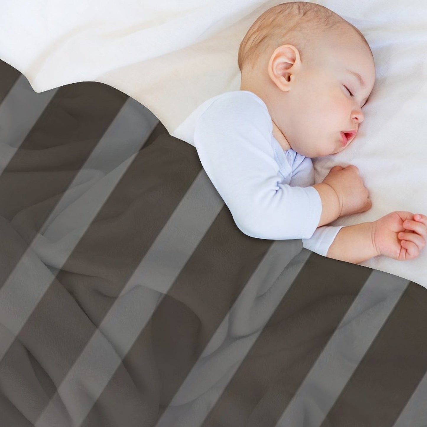 Gradient Taupe with Elegant Vertical Stripes Throw Blanket