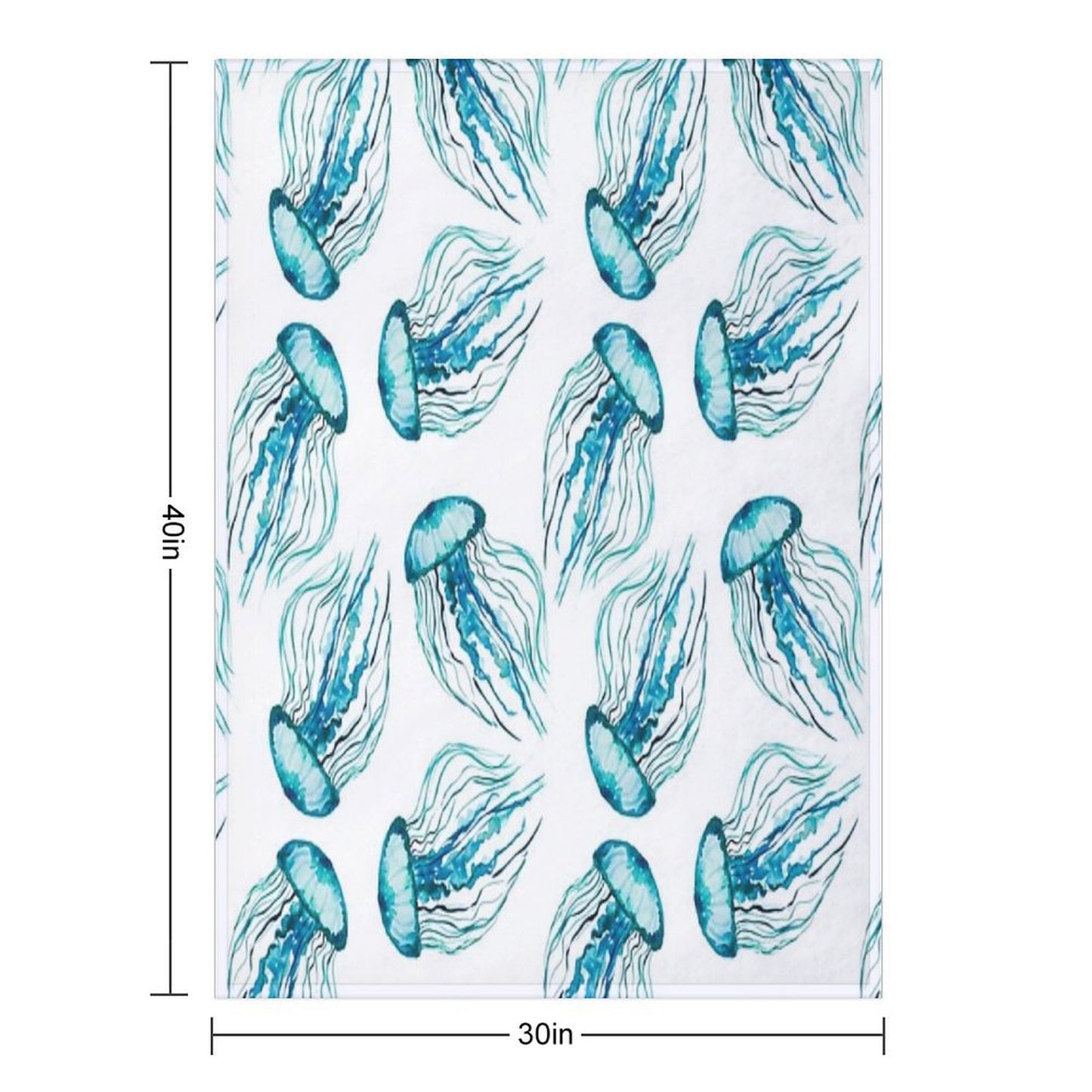 Watercolor Jellyfish Throw Blanket