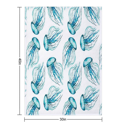 Watercolor Jellyfish Throw Blanket