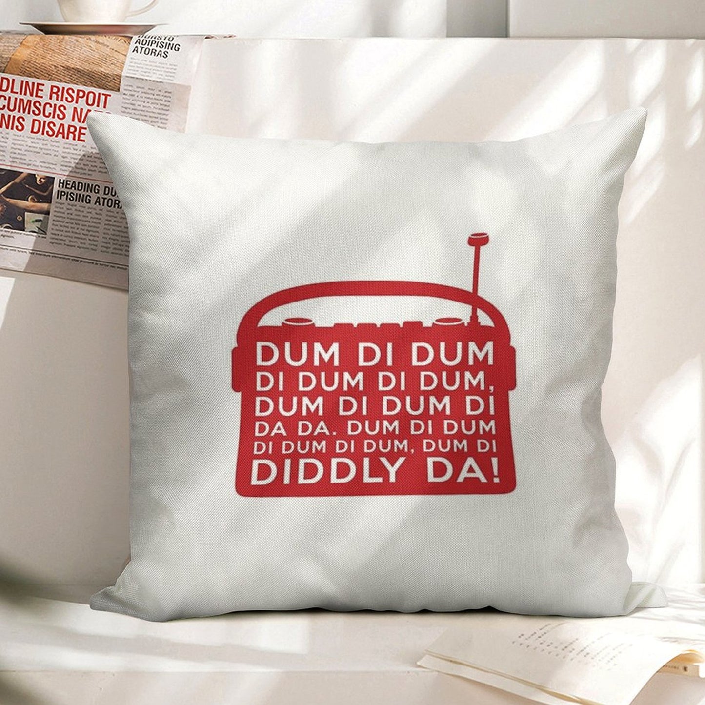 Archers Dum Di Dum Theme Tune Radio Linen Throw Pillow Cover