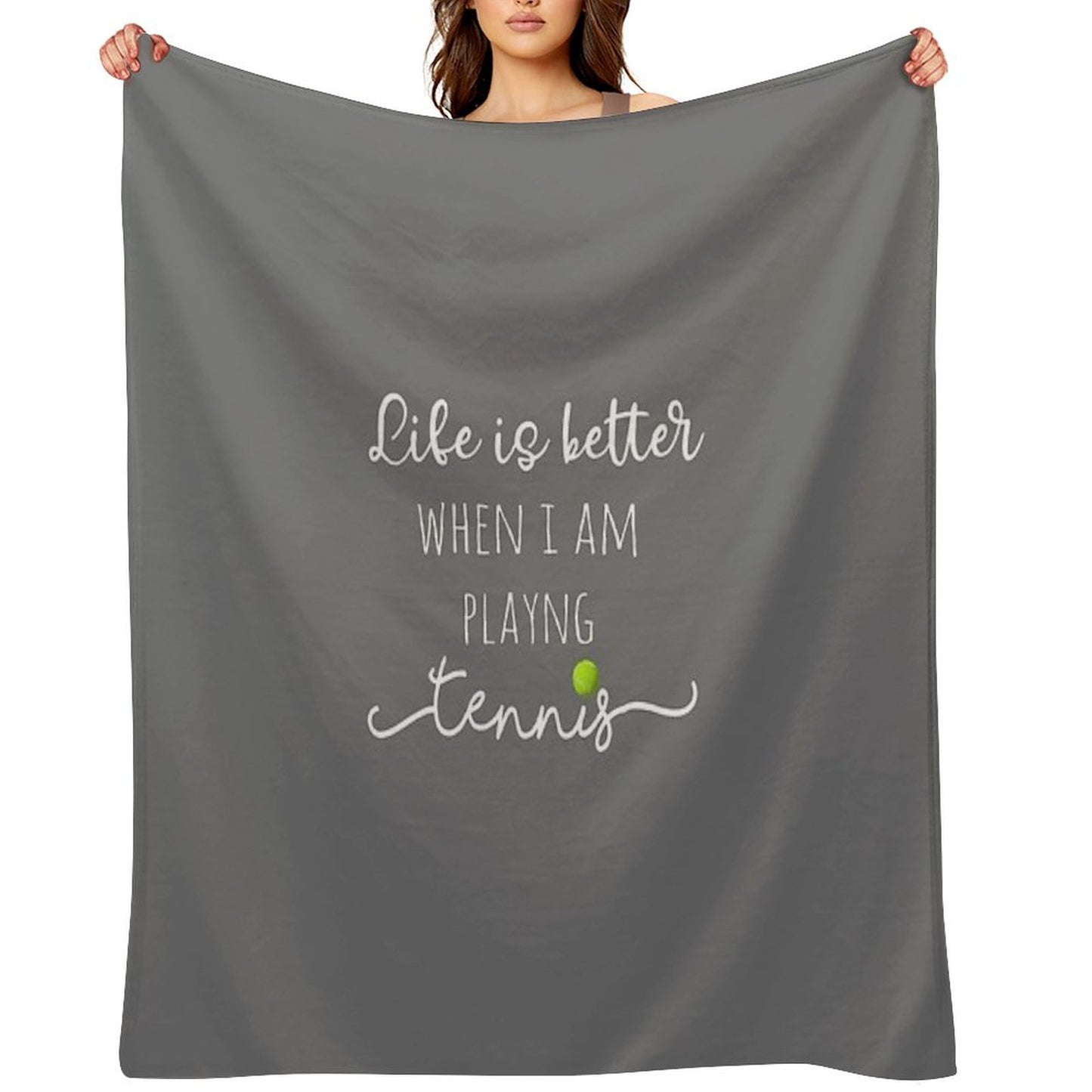 Top Fun Life Is Better with Tennis Design Throw Blanket