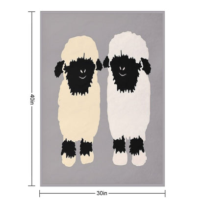 Valais Black Nose Sheep Friends Throw Blanket