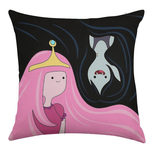 Princess Bubblegum And Marceline Linen Throw Pillow Cover