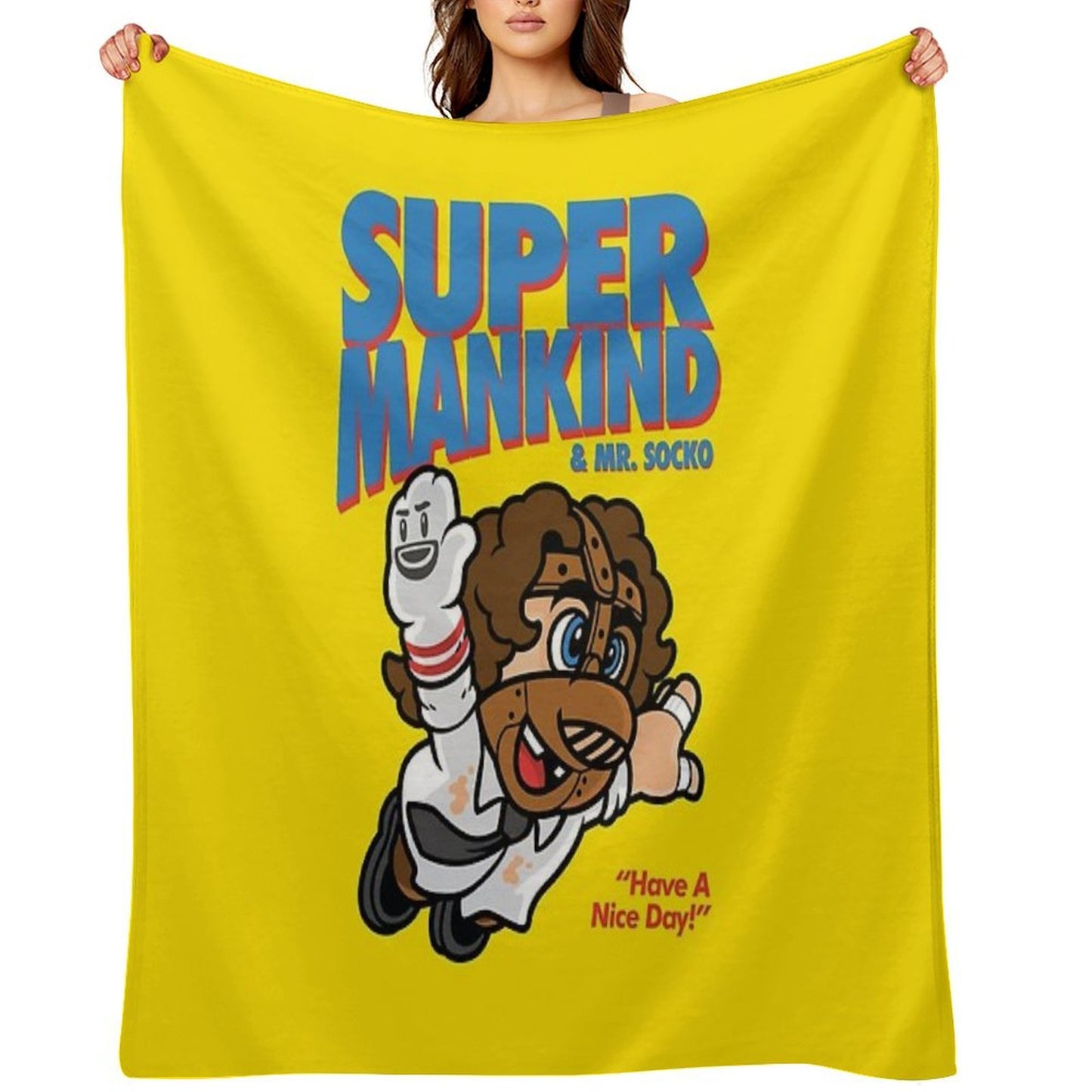 Super Mankind Throw Blanket