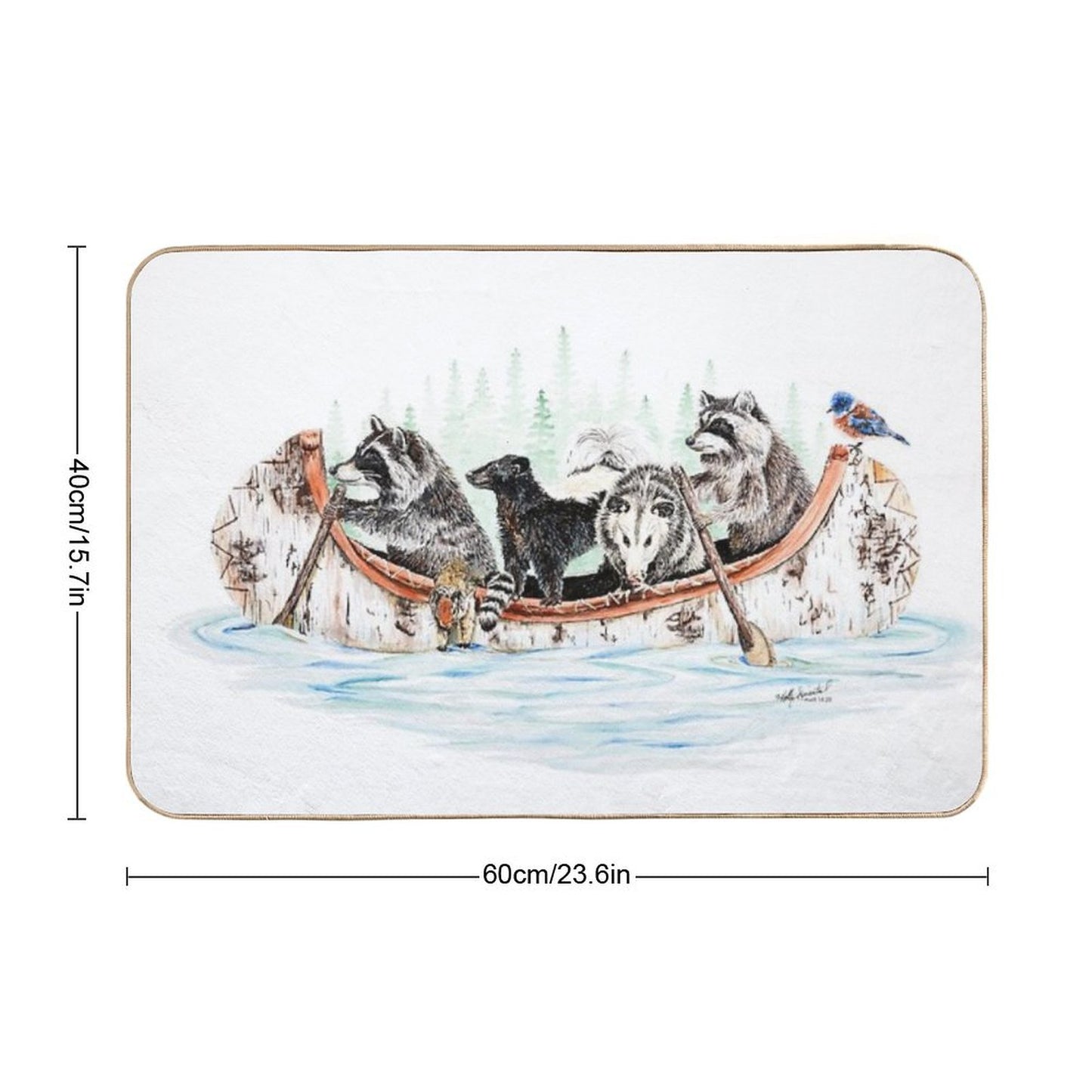 Critter Canoe - Forest Animals Bath Mat