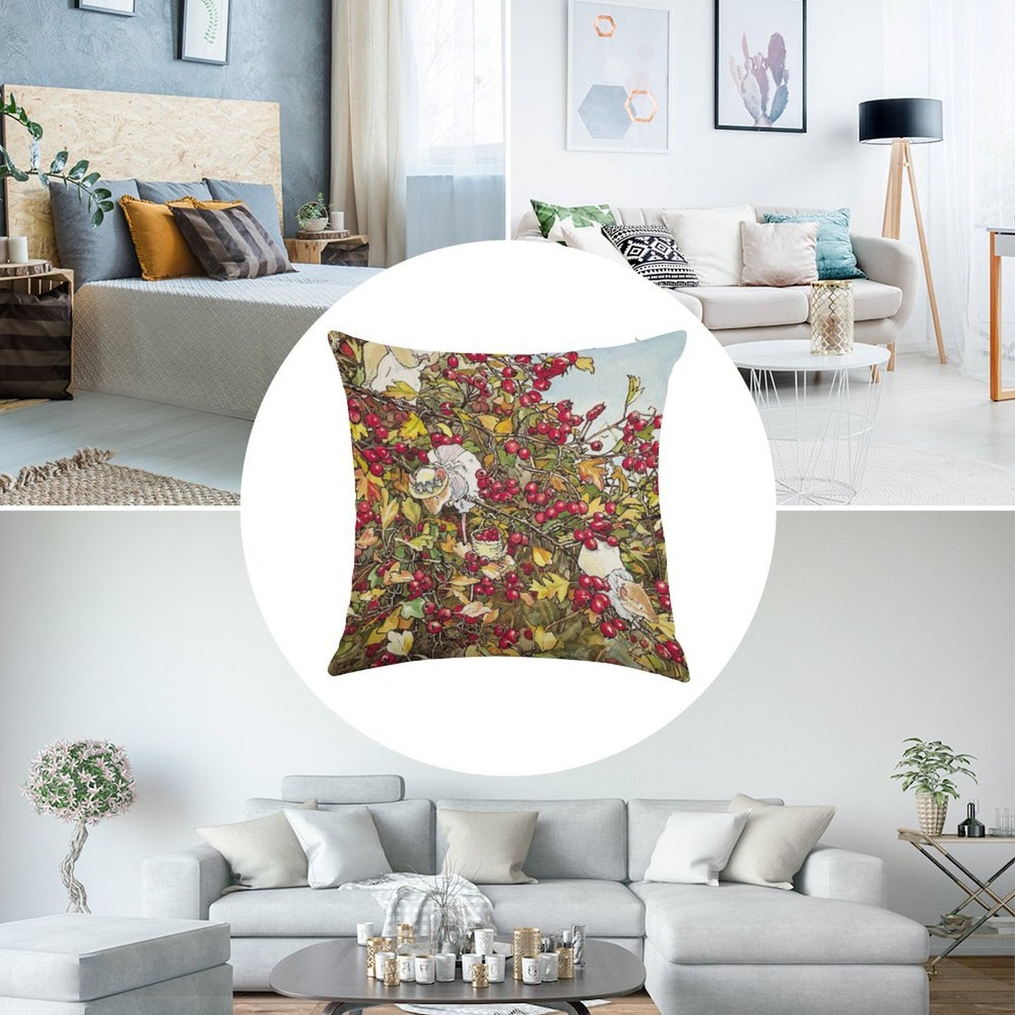 The Blackthorn Bush Linen Throw Pillow Cover