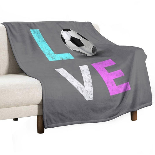 Cutest Girls LOVE SOccer Gift Design   We Love Soccer Throw Blanket