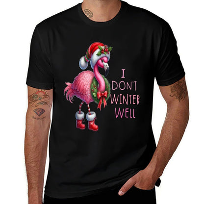 I Dont Winter Well Pink Flamingo Merry CHRISTMAS  Vintage-inspired T-Shirt