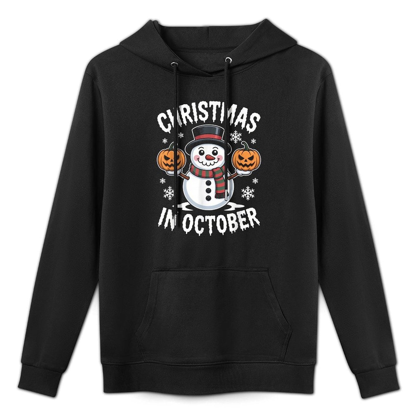 Christmas in October Halloween Snowman Pumpkin Kids Costume Relaxed Fit Hoodie