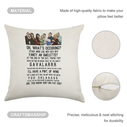 Gavin And Stacey Linen Throw Pillow Cover