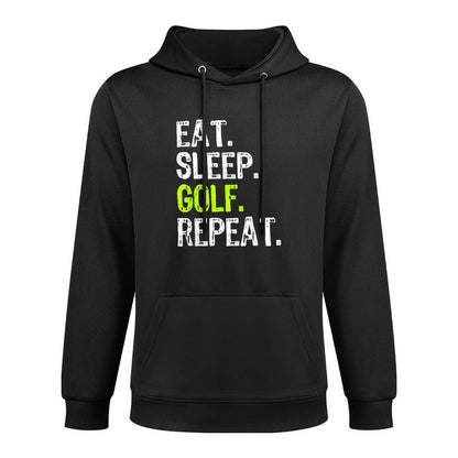 Eat Sleep Golf Repeat Golfer Golfing Funny Shrink-Resistant Hoodie