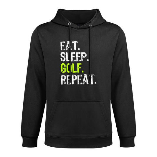 Eat Sleep Golf Repeat Golfer Golfing Funny Shrink-Resistant Hoodie