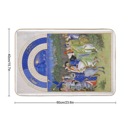 Les Très Riches Heures Du Duc De Berry 15th Century by Frères De Limbourg  Long-Lasting Bath Mat