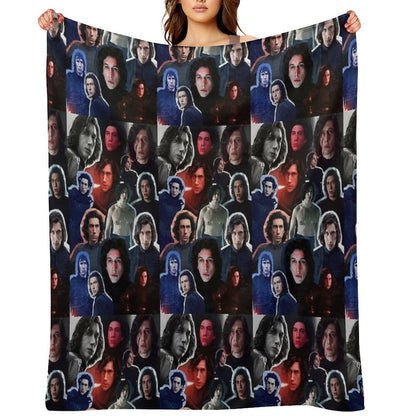 Adam Driver As BenKylo Collage Edit Throw Blanket