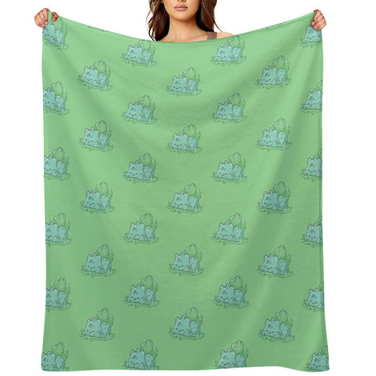 Poke Starters Kanto Bulba Throw Blanket