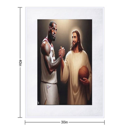 Lebron James + Jesus Throw Blanket