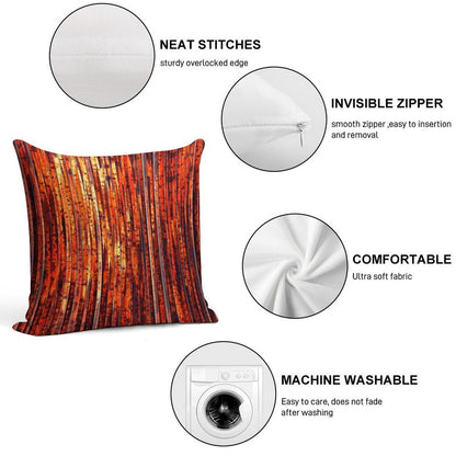 Abstract Orange Stripes Soft Anti-Pilling Throw Pillow