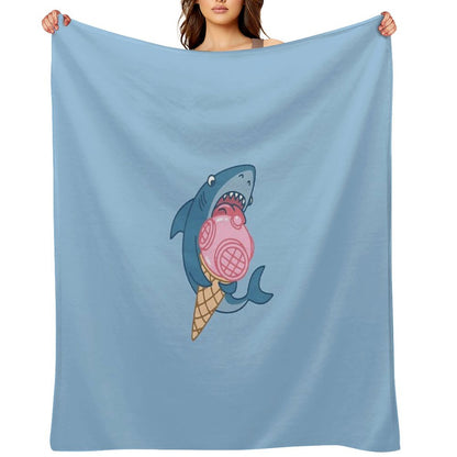 SHARK AND ICE CREAM Throw Blanket