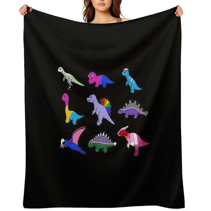 Pride Dinosaurs Throw Blanket