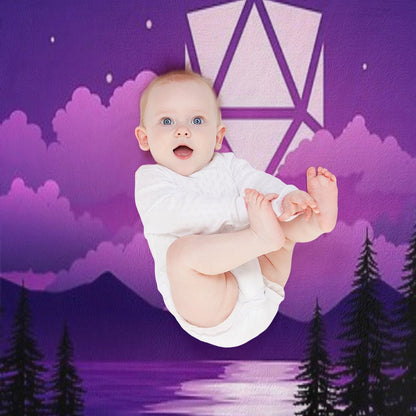 Pink Sunset D20 Dice Sun Lake Tabletop RPG Maps And Landscapes Throw Blanket