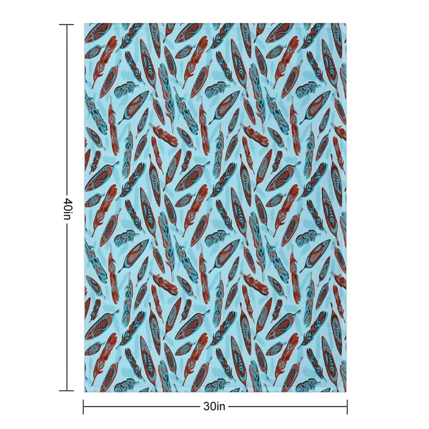 Tlingit Feathers - Blue Throw Blanket