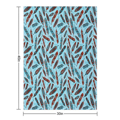 Tlingit Feathers - Blue Throw Blanket