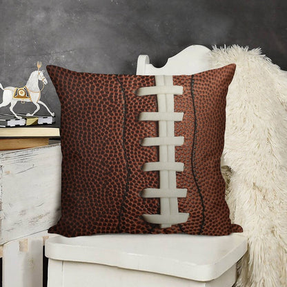 Football Linen Throw Pillow Cover