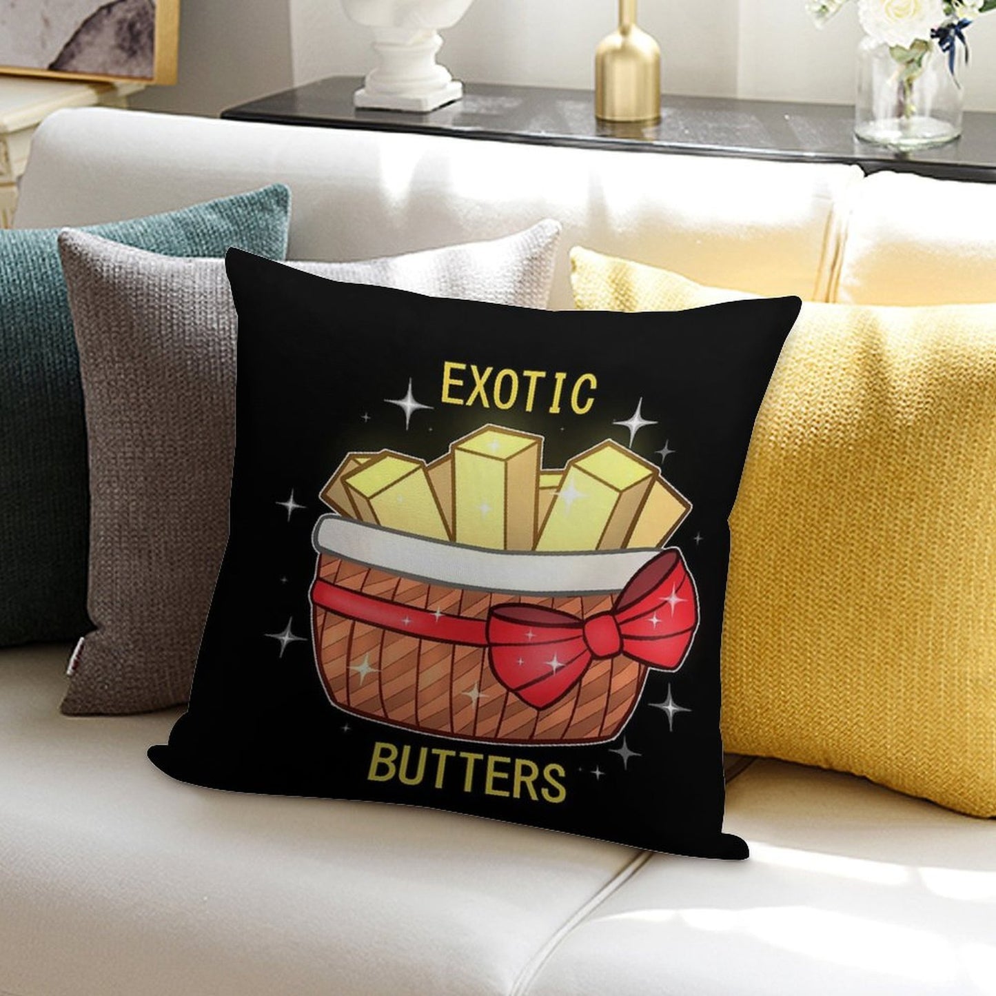 FNAF Exotic Butters Soft Reinforced Edging Throw Pillow