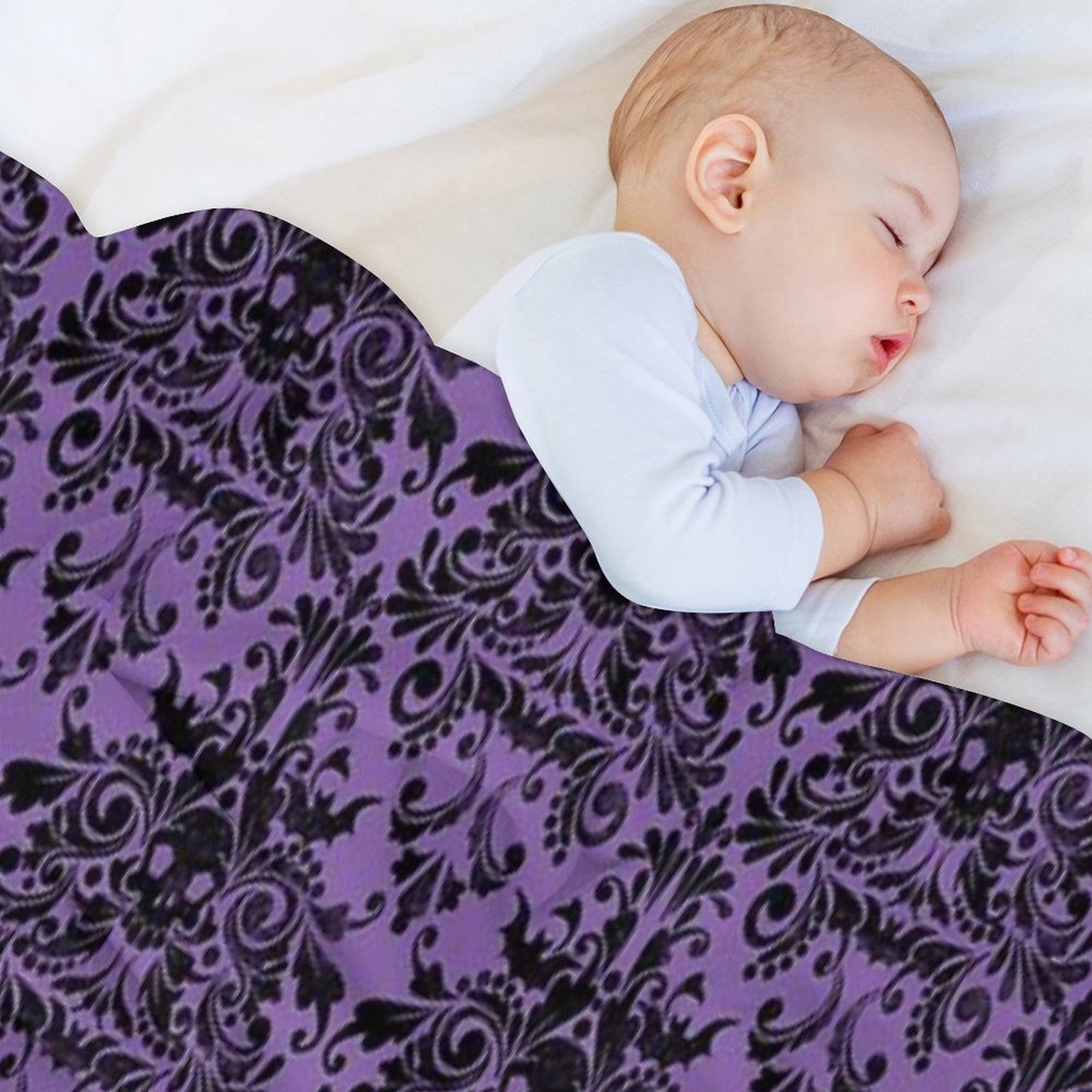 Skull Damask Pattern Throw Blanket