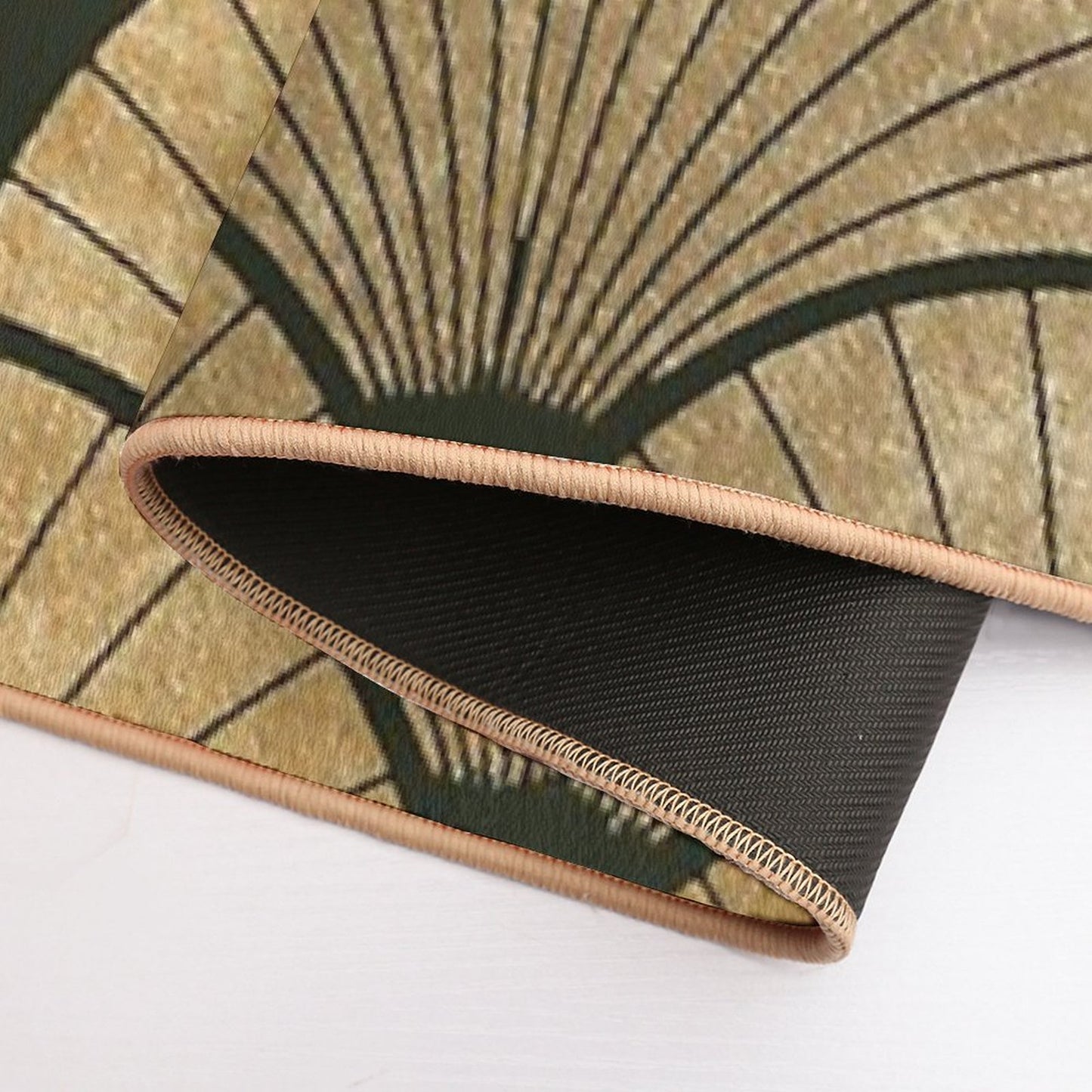 Art Deco Elegance - Golden Fan Bath Mat